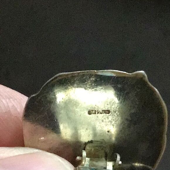 Vintage sterling silver earrings great to personalize with engraving - Picture 4 of 4